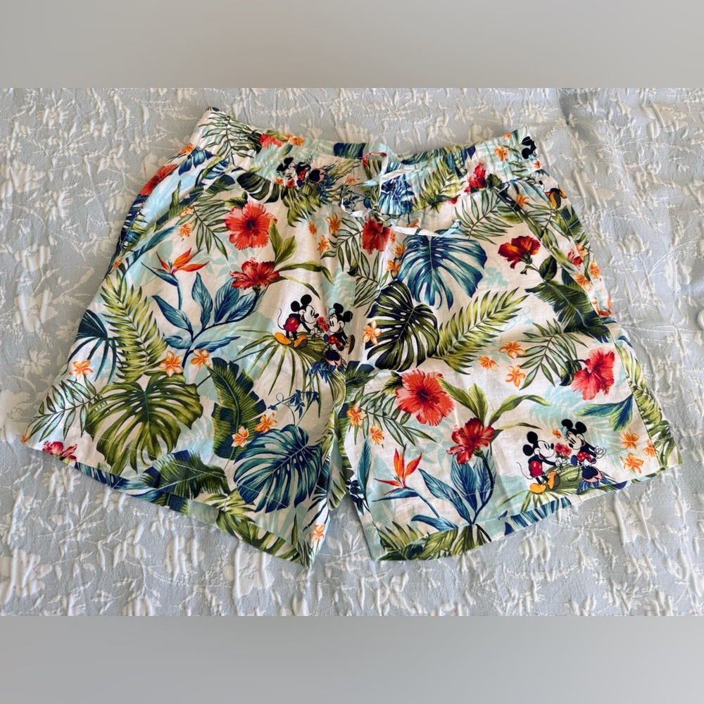 Tommy Bahama / Disney Tropical Floral Shorts with Mickey and Minnie Print